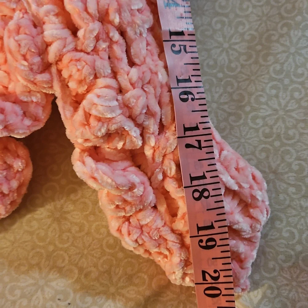 Handmade Crochet Breast Cancer Awareness Ribbon Memorial Tribute Art Door Wreath